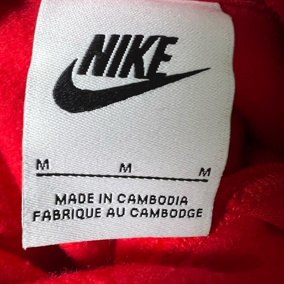 Nike Sportswear Club Fleece Big Kids' Red Pullover Hoodie Size Medium 10-12 - Picture 6 of 8